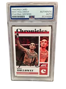 MAX HOLLOWAY SIGNED AUTOGRAPH 2023 PANINI UFC CHRONICLES PSA DNA IP AUTO SLAB - Picture 1 of 1