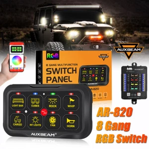 AUXBEAM 8 Gang RGB Switch Panel bluetooth Control For 18-24 Jeep Wrangler JL/JLU - Picture 1 of 12