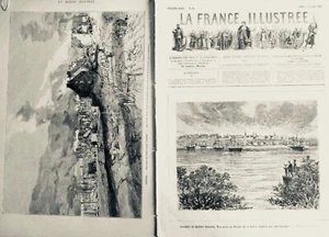 1876 Quebec Fire Canada Flames Ruins 2 Newspapers - Picture 1 of 1