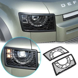 2 piezas borde de cubierta de red de protección de faros delanteros para Land Rover Defender 2020-2022 - Imagen 1 de 13