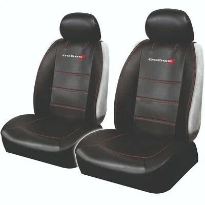 Dodge Logo Deluxe Premium 3-Piece Sideless Seat Cover Set Car/SUV/Truck - 2 pcs Foto 1 de 2