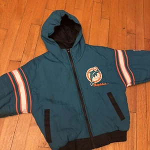 Miami Dolphins NFL Pro Player Vintage Reversible Insulated Hooded Jacket Kids S (8) - Bild 1 von 17