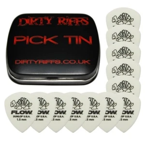 12 selecciones de guitarra Dunlop Tortex Flow estándar de 1,50 mm púas en una lata de púas - Imagen 1 de 1