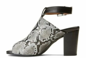 NEW Vionic Kaia Sandals Sz 8.5 Womens Snake Leather Ankle Strap Heels Peep Toe - Picture 1 of 22