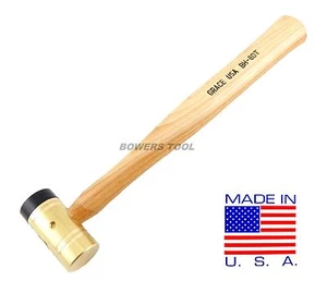 Grace 8oz Brass Hammer Delrin Tip Gunsmith Gun Care Machinist Nylon USA Made - Picture 1 of 2