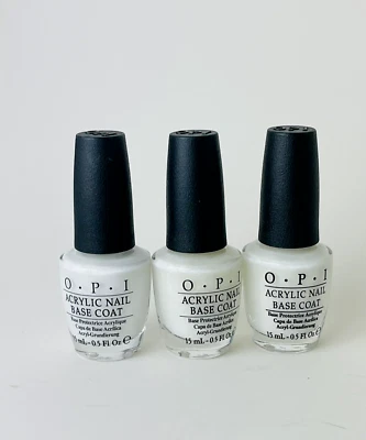 Lot of 3OPI ACRYLIC NAIL BASE COAT Polish Prevents Staining Protect Long Lasting - Image 1 of 4