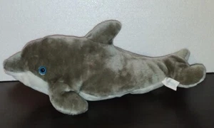 Sea World Dolphin 20" Plush Stuffed Animal Toy Gray Blue Eyes Bottlenose Large S - Picture 1 of 5