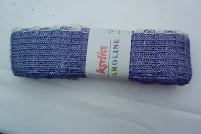 1 x 50 g - Katia CAROLINE für einen Rüschen-Netz-Schal - lilablau/weiß (206)  B - Bild 1 von 4