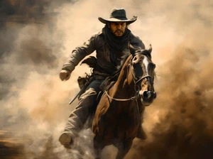 Western Landscape Cowboy Canvas West Art -Home Decor Wall Art Print Painting 230 - Picture 1 of 7