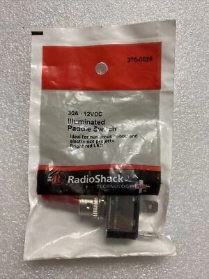 Interruptor de paleta iluminado rojo Radio Shack 12VDC, 30A 275-0026. Nuevo, ¡Envío Gratis! Foto 1 de 4
