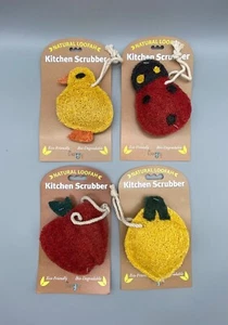 Luffa Küche Schrubber Pads 4er Set Umweltfreundlich Biologisch Abbaubar Natürlich Niedlich - Bild 1 von 6