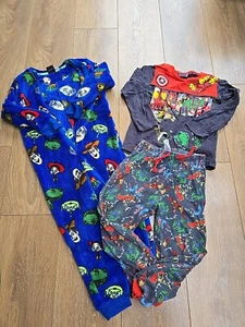 Bundle Of Pyjamas X2 5-6 Years Toy Story Fleece All In One and Marvel Pyjamas - Picture 1 of 12
