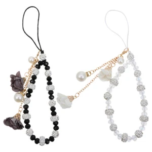 2 Pcs Mobile Phone Decorative Bracelet Strap Charms Pendants Wristlet - Zdjęcie 1 z 12