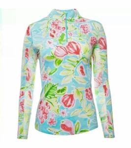 IBKUL Tutti haut col simulé taille XL écume de mer manches longues chemise de golf femme NEUF - Photo 1/3