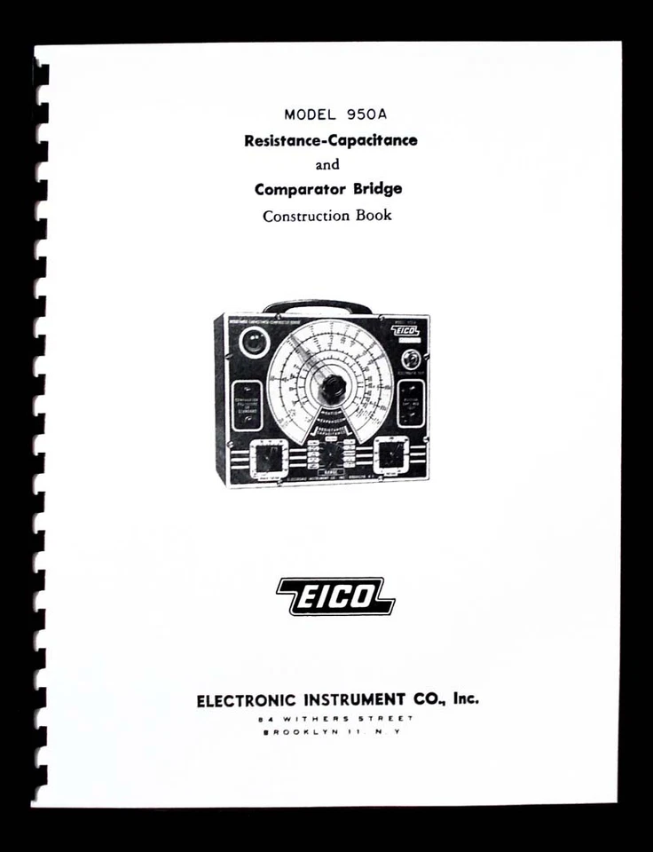Manual de construcción de puente comparador de resistencia-capacitancia EICO modelo 950A  Foto 1 de 1