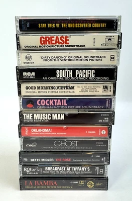 12 Vintage Movie Soundtrack Cassettes Grease Breakfast at Tiffany's Cocktail - Image 1 of 3