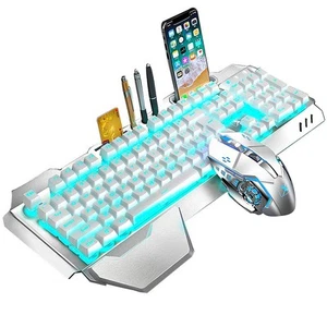 Wireless Keyboard and Mouse,Blue LED Backlit Rechargeable Keyboard Mouse with... - Picture 1 of 7