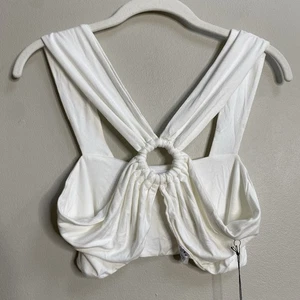 Top in maglia Odette bianco Superdown Revolve nuovo con etichetta taglia media - Foto 1 di 9
