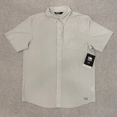 Outdoor Research Astroman Mens Medium Air Pebble Grey Snap Shirt NWT - Image 1 of 4