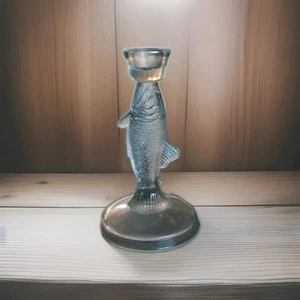 Vintage Pressglas Vintage Figur Fisch Kerzenständer Halter 7" - Bild 1 von 11