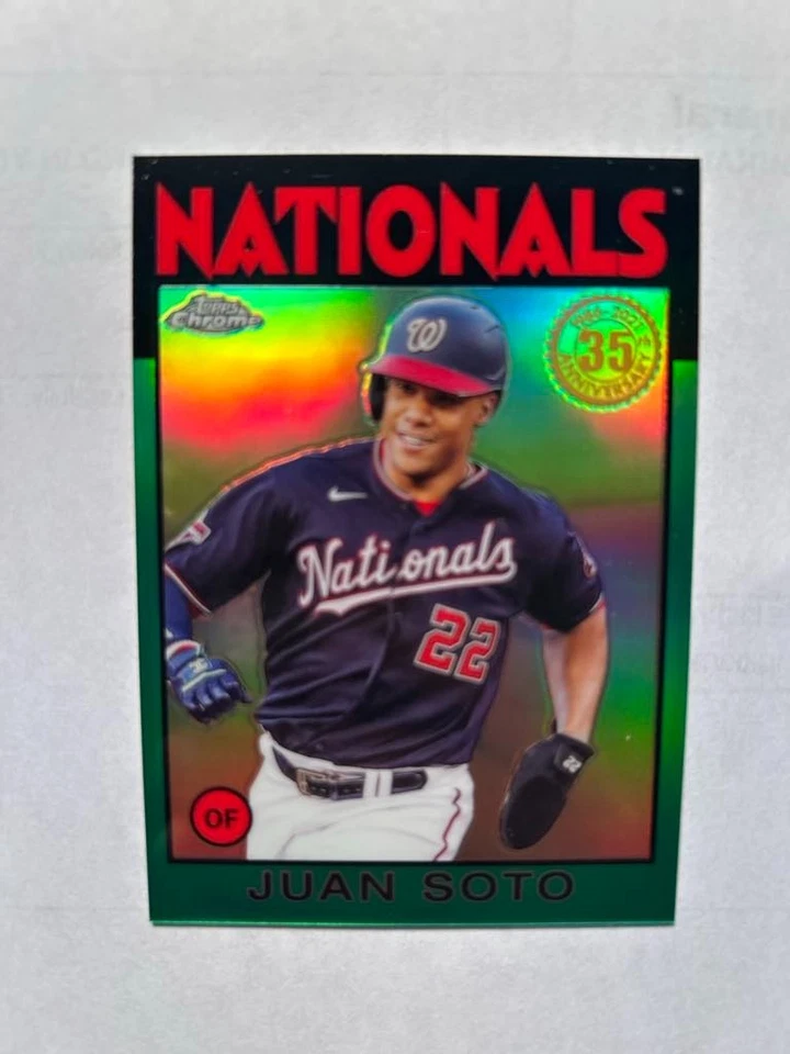 Juan Soto, 1986 Topps Baseball-Green Refractor /99 #86BC-4 - 2021 Topps Chrome - Image 1 of 1