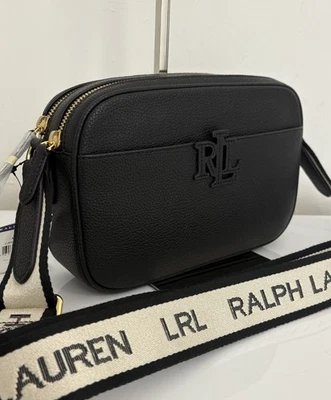 Ralph Lauren Pebbled Leather Carrie Crossbody Bag, Black - Image 1 of 4