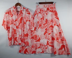 Vintage Esprit Top & Rock Set Tropical Strawberry A Linie Kurzarm Gr. S/M - Bild 1 von 10