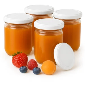 100 x Sturzgläser 210 ml Marmeladenglas Einmachglas To66 Weiß Einweckgläser - Picture 1 of 3