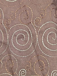 Judith Hart Collection Brown Embroidered Swirl Lined A-Line Midi Skirt Size 6 - Picture 1 of 10