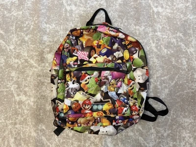 Nintendo Mario Kart Graphic Backpack All Over Print 2017 Black Multicolor  - Image 1 of 4