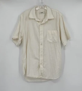 Camicia da campeggio Buck Mason uomo avorio colletto manica corta bottoni taglia XL - Foto 1 di 6