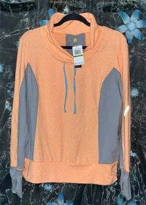 NWT WOMENS L KIWI KATE ORANGE/ LIGHT GRAY ATHLETIC RUNNING LS PULLOVER MSRP $38 - Picture 1 of 11