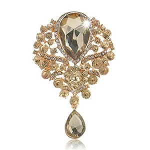 TUUFUN Mujer Cristal Tono Plateado Ramo Flor Lágrima Grande Precioso Bou... - Imagen 1 de 1