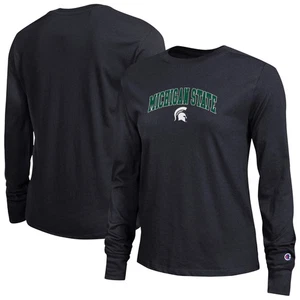 Women's Champion Black Michigan State Spartans Arch Over Logo Long Sleeve - Picture 1 of 3