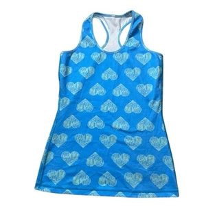 LULULEMON IVIVVA Disney Hearts Cityscapes Racerback Tank Top 12 Blue Athletic - Picture 1 of 2