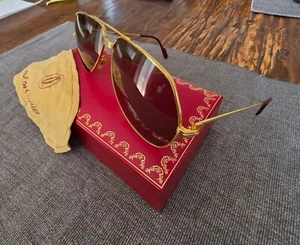 Cartier Tank Vintage Sonnenbrille mit Mineralglas Gläser Louis Large Santos 80´s - Bild 1 von 19
