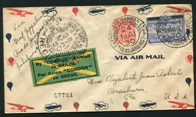 Zeppelin 1930LZ 127 Sieger 59H Sudamérica Vuelo Brasil Correo Río a Lakehurst Foto 1 de 2