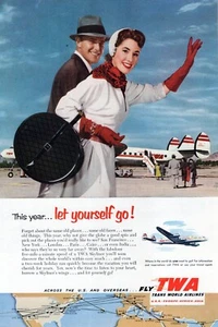 FLY TWA Trans World Airlines Vintage Werbung - Bild 1 von 2