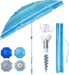 Heavy Duty High Wind Beach Umbrella with Sand Anchor & Carry Bag|Patio Outdoor - Picture 1 of 1