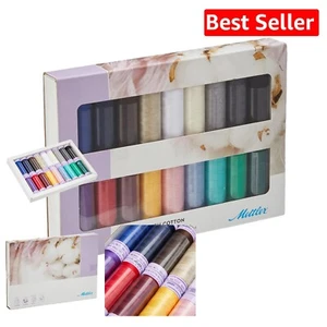 Long Staple Egyptian Cotton Thread - 18 Assorted Colors, Heat-Resistant Quality - Picture 1 of 7