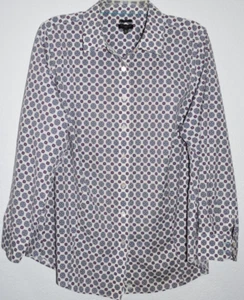 Talbots 16W No-Iron Shirt Button-Up Cotton Stretch Long Sleeve Geo Print Blouse - Picture 1 of 18