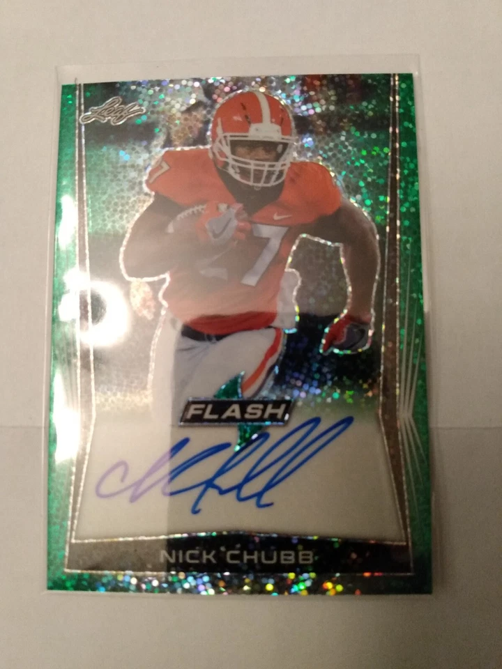 2018 Leaf Flash Autographs Green Nick Chubb RC 15/15! RaRe! HoT! - Image 1 of 1