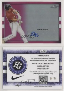 2018 Leaf Perfect Game National Showcase Metal Pink /20 Tim McHugh #BA-TM1 Auto