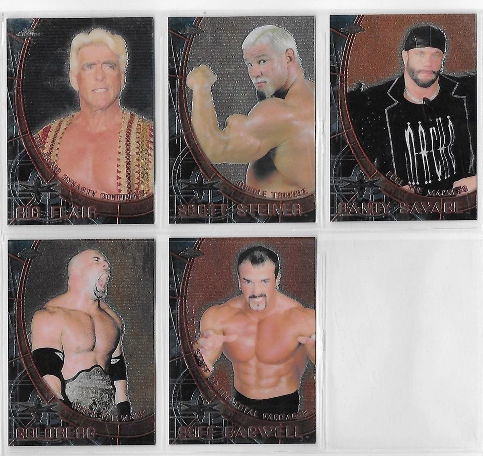 WCW EMBOSSED 1999   Chrome Double Sided Card BY TOPPS    CHOOSE - Image 1 of 2