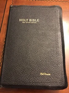 HOLY BIBLE - KJV - Black Genuine Leather, Red Letter, WORLD - Foto 1 di 15