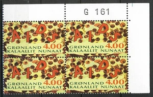 Grönland 1993, Kampfaids, G161 Aufdruck Blocksatz postfrisch, Mi 238 - Bild 1 von 1