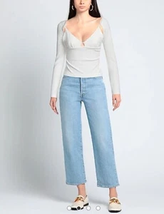 NWT Jonathan Simkhai White Knit Cami Top With Attached Long Sleeved Shrug Sz L - Picture 1 of 12