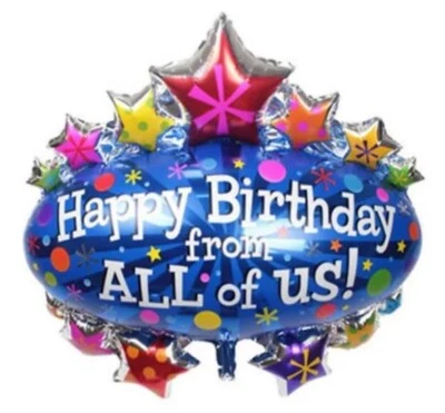 Globo de aluminio Happy Birthday From All Of Us nuevo Foto 1 de 4