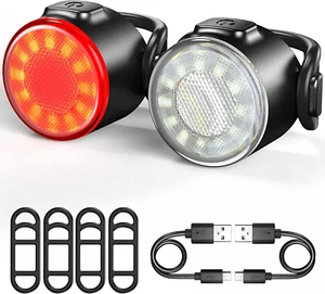 Set Di Luci Bicicletta, Luce Anteriore E Fanale Posteriore Ricaricabile USB - Foto 1 di 15