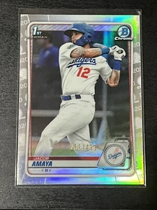 2020 Topps Bowman Chrome Jacob Amaya 1st Refractor #186/ 499 Los Angeles Dodgers - Picture 1 of 3